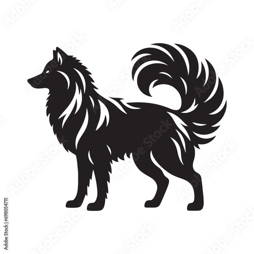 Silhouette of Animal: Minimalistic Elegance, Capturing the Beauty of Creatures Through Simple and Artful Outlines - Black Vector Wolf Silhouette 