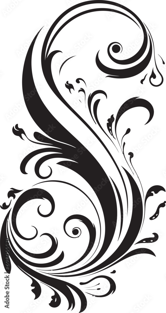 Fototapeta premium Symphonic Swirls Melodic Font S Vector Art Sapphire Aura Radiant Letter S Decor Vector