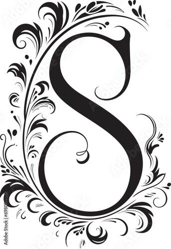 Sapphire Aura Radiant Letter S Decor Vector Serenade Symphony Harmonious Font S Vector