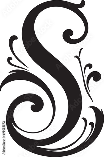 Serenade Symphony Harmonious Font S Vector Sculpted Flourish Artistic Letter S Vector Art