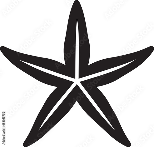 Oceanic Elegance Black Starfish Emblem Marine Majesty Starfish Vector Icon