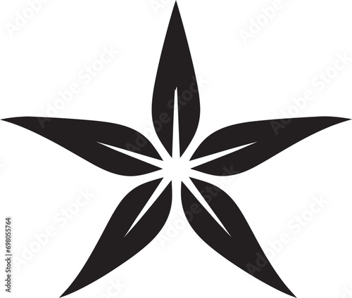 Coastal Wonder Starfish Logo Design Graceful Marine Silhouette Black Emblem