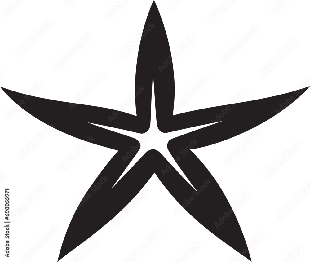Oceanic Elegance Black Vector Starfish Marine Charm Starfish Logo Design Oceanic Elegance Black Vector Starfish Marine Charm Starfish Logo Design