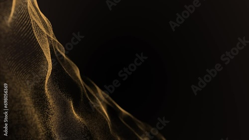 Gold Wavy Particles Background