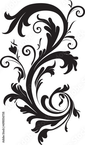 Elegant Union Dance Swirl Vector Emblem Intricate Matrimonial Whirl Black Swirl Design