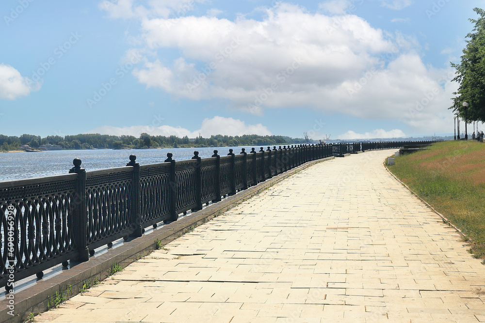 Volga river embankment in Yaroslavl city