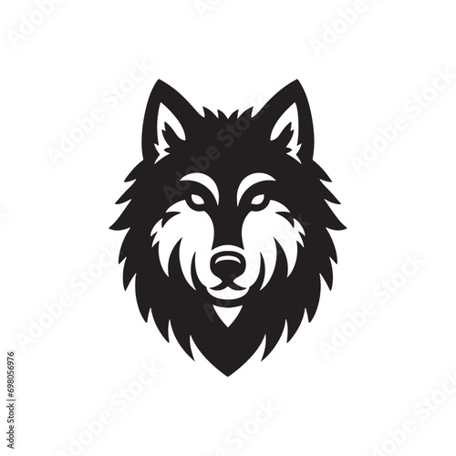 Silhouetted Animal Faces: Discover the Beauty of Diverse Wildlife Expressions - Black vector wolf face Silhouette 