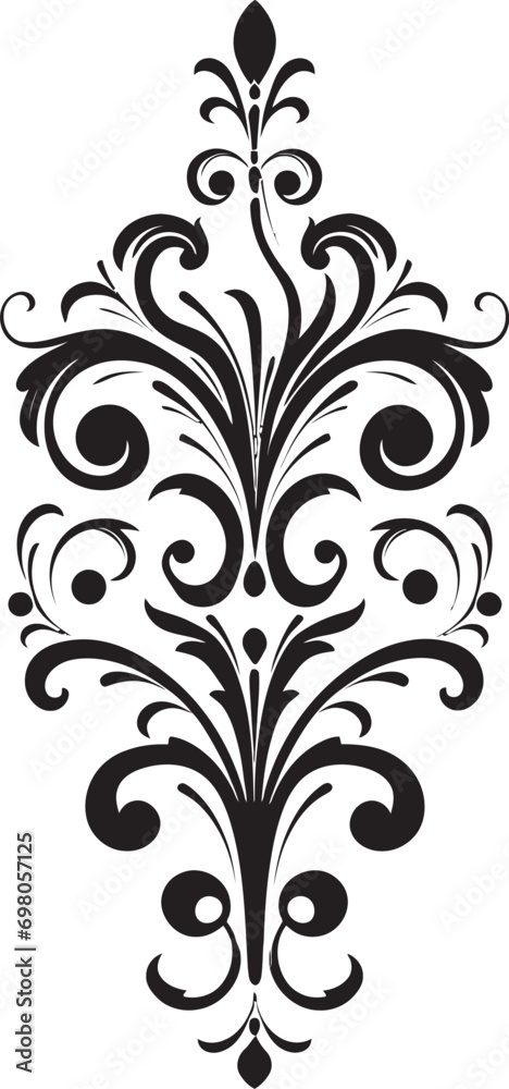 Serene Spirals Black Swirl Badge Ornate Nuptial Dance Abstract Vector Emblem Serene Spirals Black Swirl Badge Ornate Nuptial Dance Abstract Vector Emblem