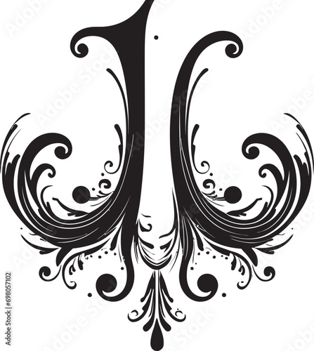 Blissful Union Abstract Wedding Emblem Rhythmic Swirls Black Swirl Mark