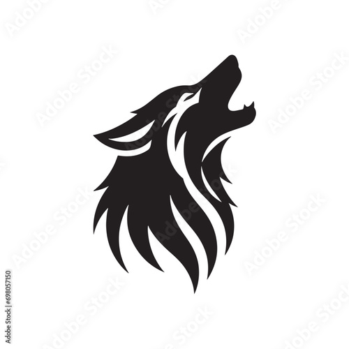 Animal Portraits in Silhouette: Detailed Close-Ups of Diverse Wildlife Faces - Black vector wolf face Silhouette
