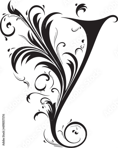 Yonder Symphony Harmonious Font Y Vector Yesteryear Flourish Retro Letter Y Vector Art