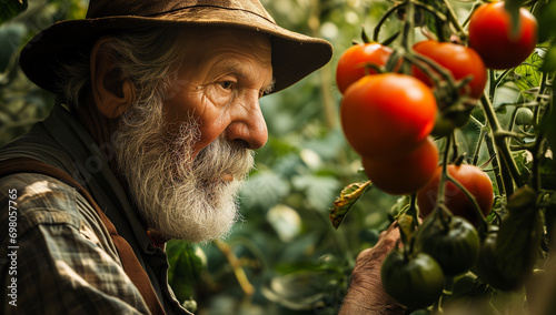 farmer with tomatos