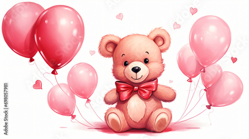 Cute teddy bears valentine