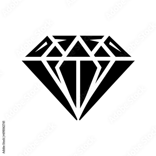 Black and white logotype of a diamond