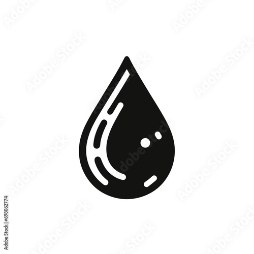 Black and white logotype of a drop