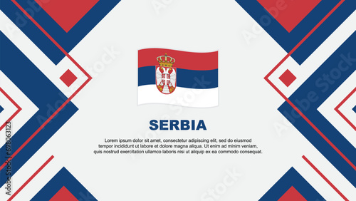 Serbia Flag Abstract Background Design Template. Serbia Independence Day Banner Wallpaper Vector Illustration. Serbia Illustration