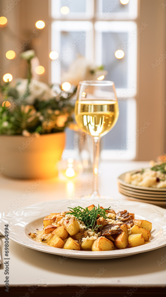 Winter holiday meal for dinner celebration menu, main course festive dish for Christmas, family event, New Year and holidays, English country food recipe Winter holiday meal for dinner celebration menu, main course festive dish for Christmas, family event, New Year and holidays, English country food recipe