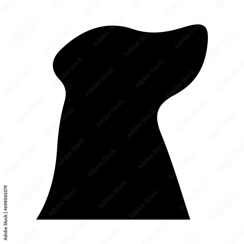Dog head silhouette illustration on isolated background Dog head silhouette illustration on isolated background