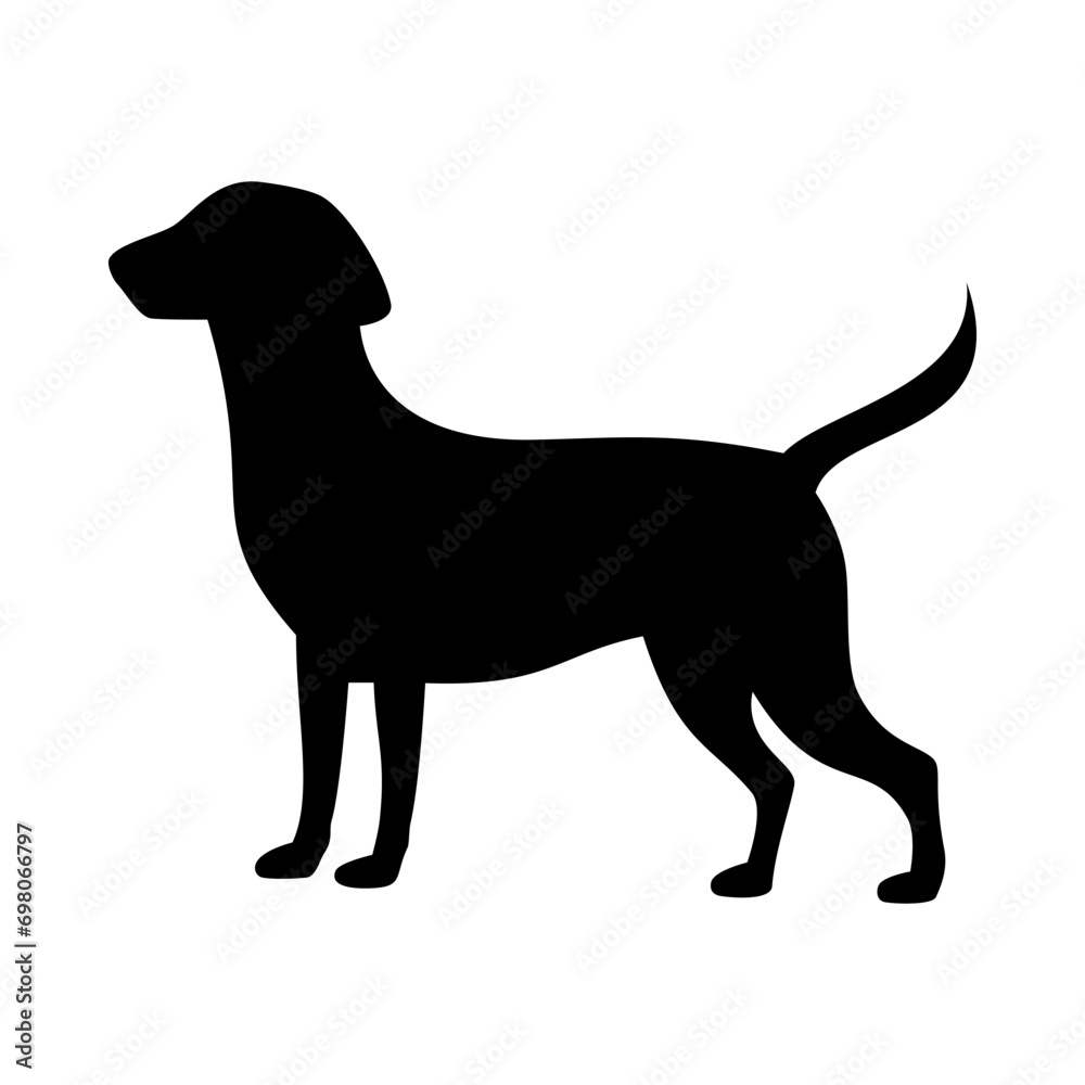 Dog silhouette illustration on isolated background