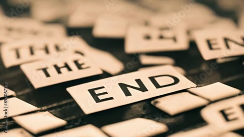 The End - text outro background photo