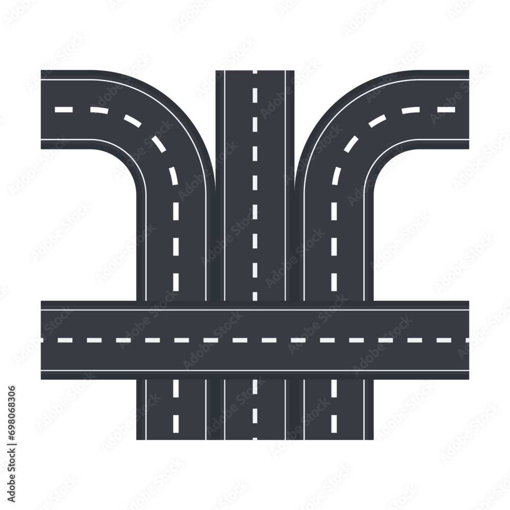Fototapeta premium Flat illustration of road on isolation background