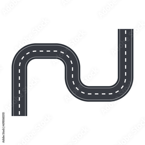 Flat illustration of road on isolation background
