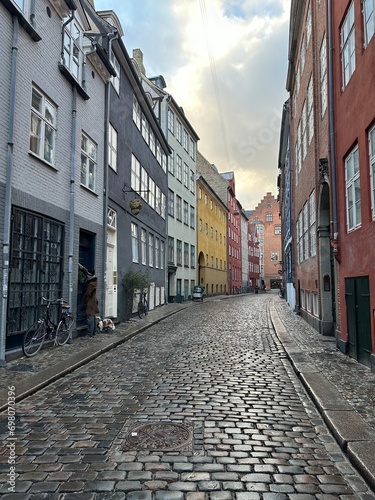 Canvas Print narrow old street Denmark  Copenhagen