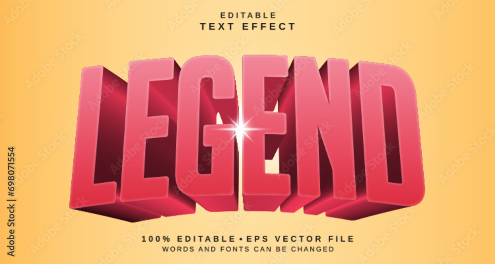 Editable text style effect - Legend text style theme.