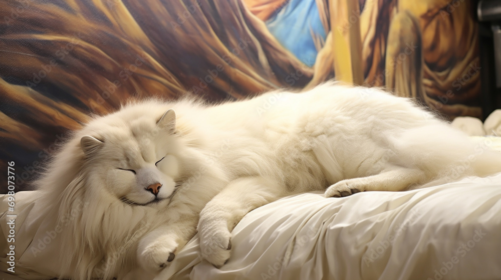 cat on the bed HD 8K wallpaper Stock Photographic Image cat on the bed HD 8K wallpaper Stock Photographic Image