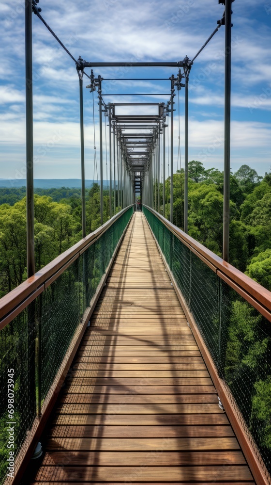 A panoramic view from the path through the treetops. Forest landscape A panoramic view from the path through the treetops. Forest landscape