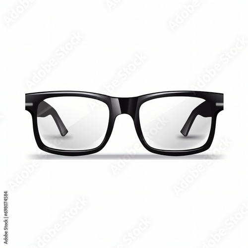 Icon of black glasses isolated on white background