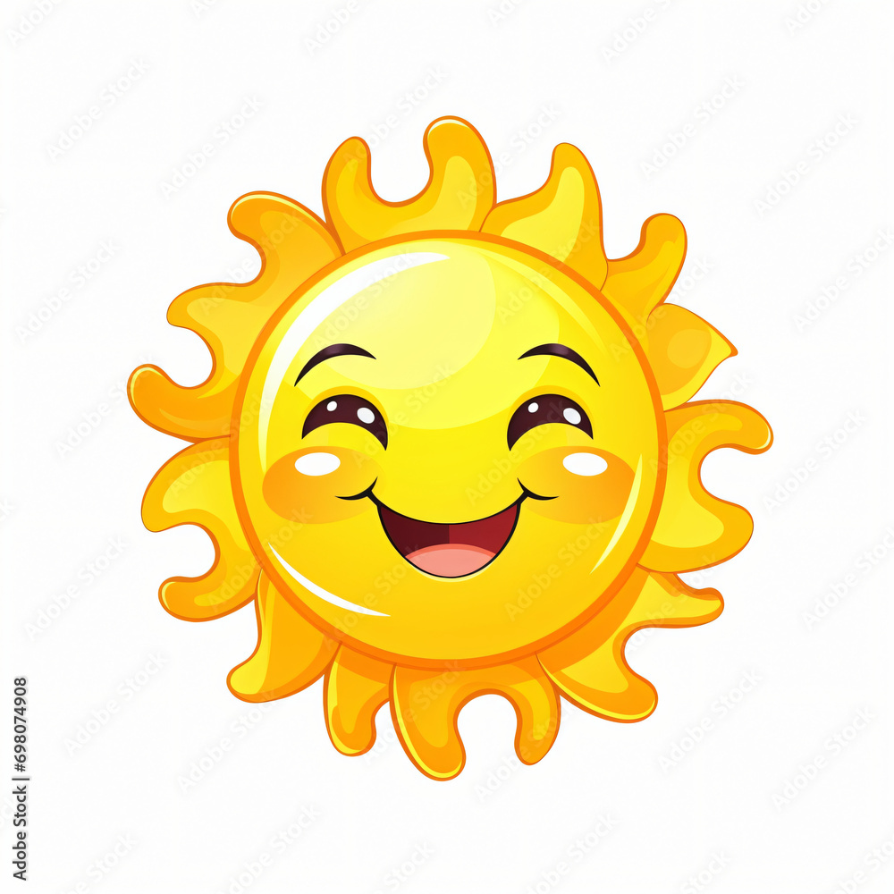 Icon of sun isolated on white background