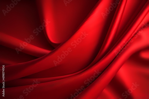 red silk folded fabric background, luxury textile