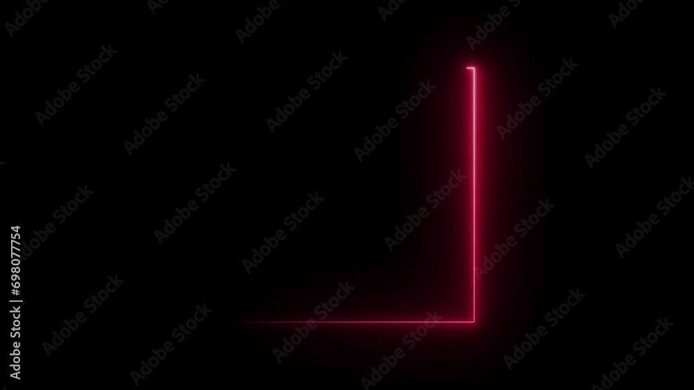 Neon light square frame icon animation background Neon light square frame icon animation background