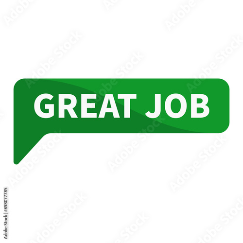 Great Job In Green Rectangle Shape Shape For Information Announcement Business Marketing Social Media
