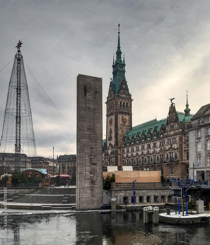 Hamburg City Hall and Memorial for the Victims of WW II