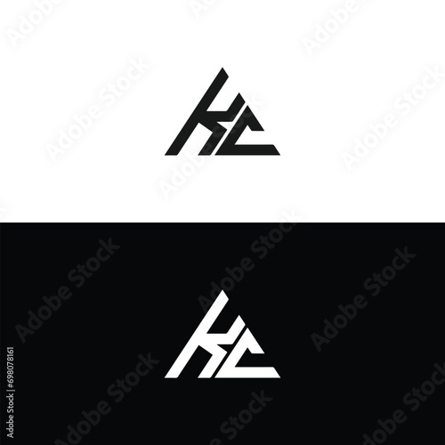 KC logo. K C design. White KC letter. KC, K C letter logo design. Initial letter KC linked circle uppercase monogram logo. K C letter logo vector design. 