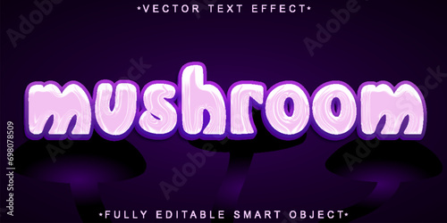 Purple Mushroom Vector Fully Editable Smart Object Text Effect