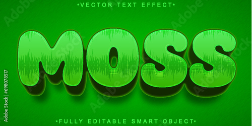 Cartoon Green Moss Vector Fully Editable Smart Object Text Effect