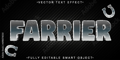 Silver Horseshoe Farrier Vector Fully Editable Smart Object Text Effect