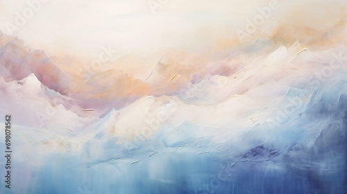 Highly similar abstract mountain painting with few
