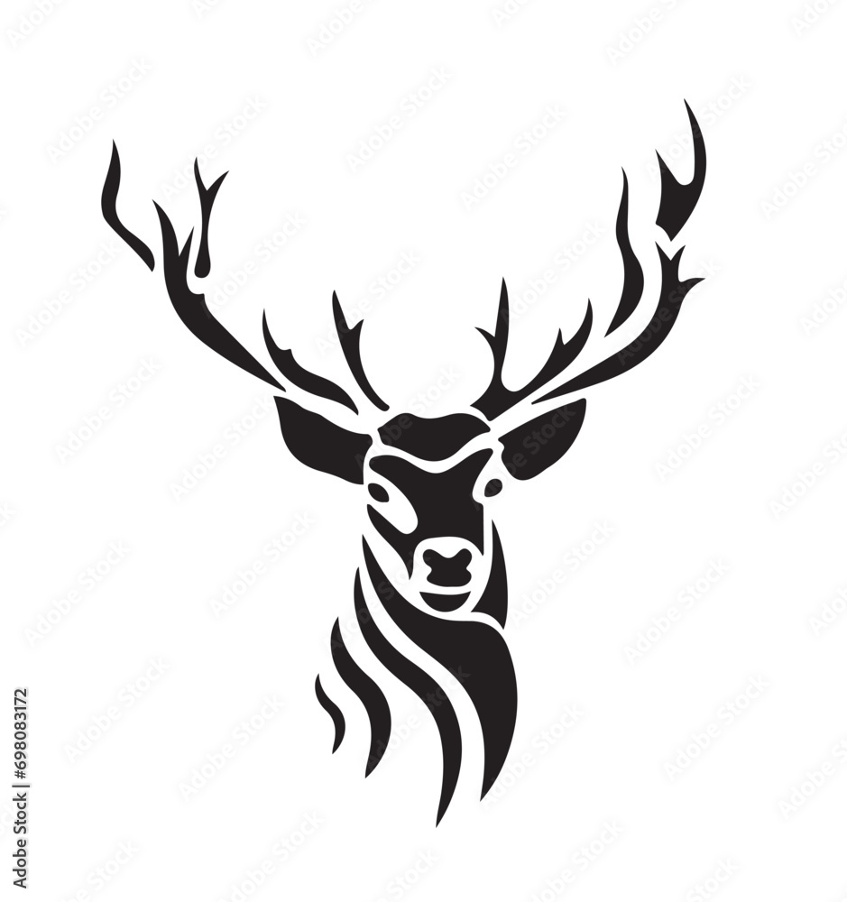 Fototapeta premium an adult male deer head on a white background