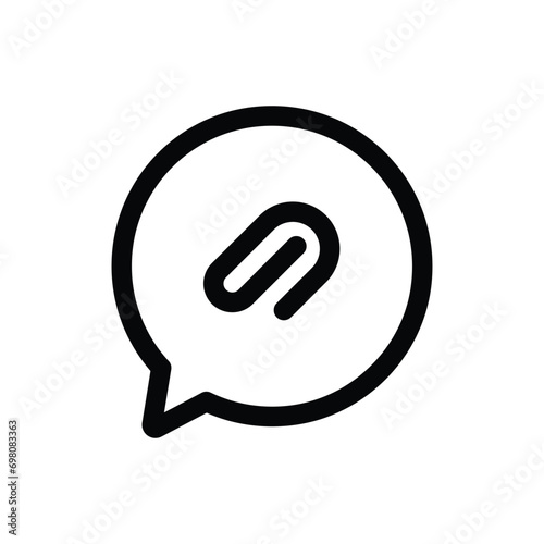 Attachment icon in trendy outline style isolated on white background. Attachment silhouette symbol for your website design, logo, app, etc.