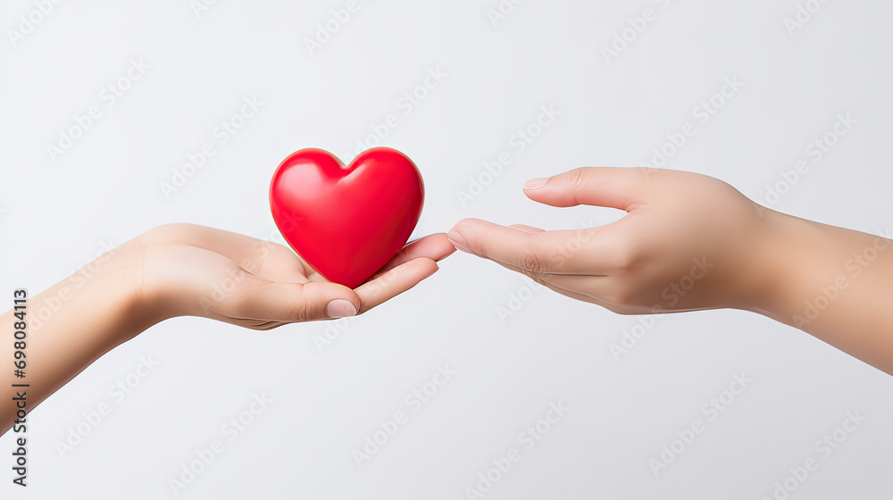 Hand hold red heart for organ donor awareness, world heart day , a valentines day. Hand hold red heart for organ donor awareness, world heart day , a valentines day.