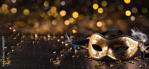 Luxury carnival Mask with golden glitter, glister , for a carnival Festival © Nitcharee