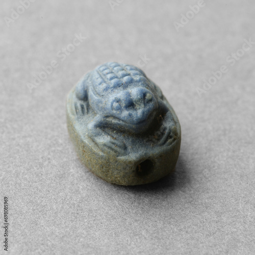 Frog amulet egyptian faience photo