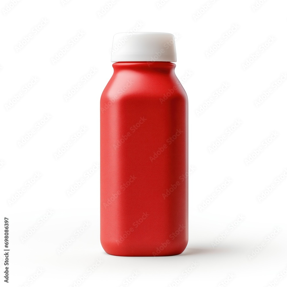 red plastic bottle isolated on white red plastic bottle isolated on white