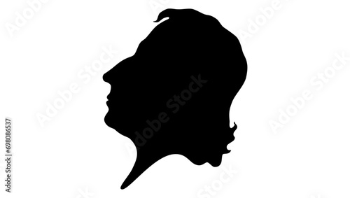 Benjamin Constant, black isolated silhouette 