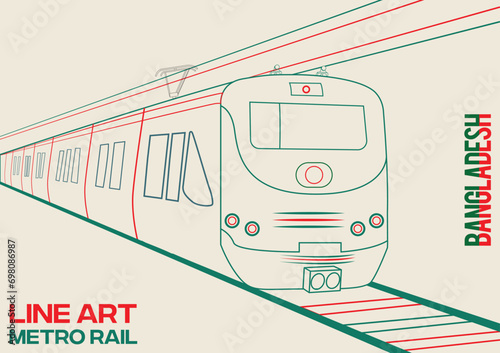 Bangladesh Metro rail line art 