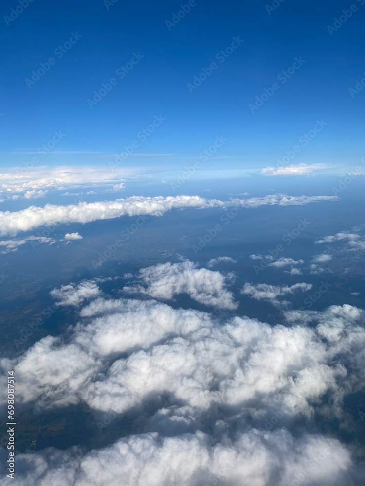 Fototapeta premium view from plane over europe blue sky